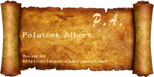 Polatsek Albert névjegykártya